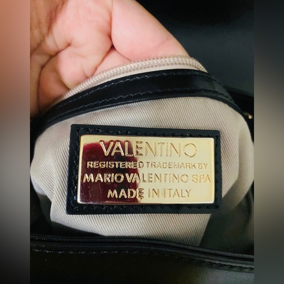 Authentic Mario Valentino leather backpack with gold studs main image 10